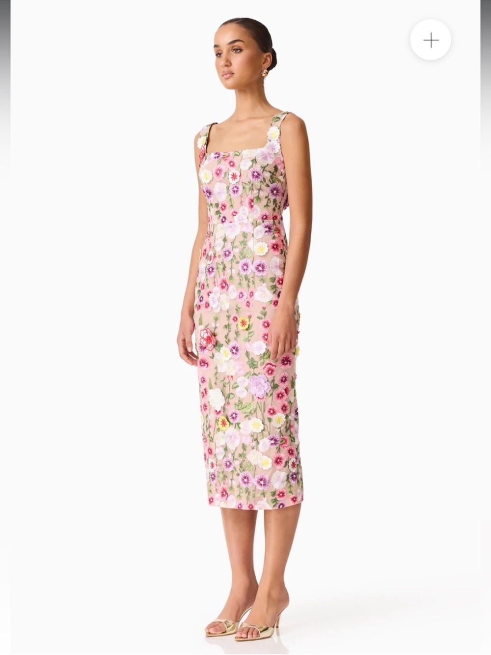 elliatt neve 3d floral applique midi flower cocktail party dress size Small NEW - Picture 4 of 12